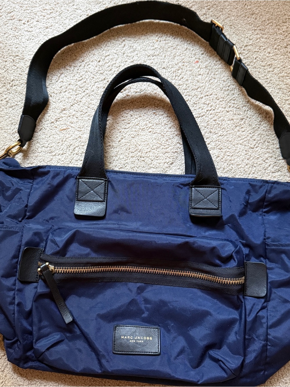 MARC JACOBS Nylon Baby/Diaper/Travel/Duffle Bag-Midnight Blue-FAIR (see photos)